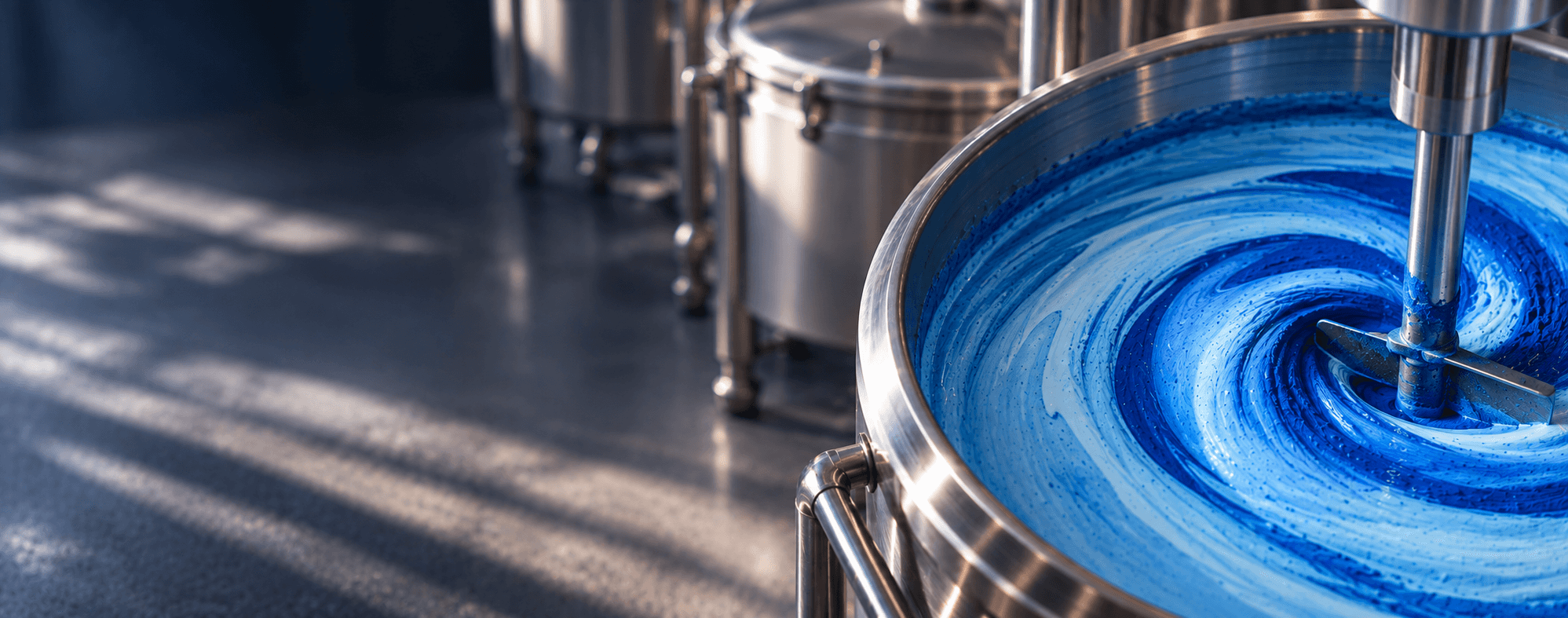 Blue spirulina prepared for larger production batches.